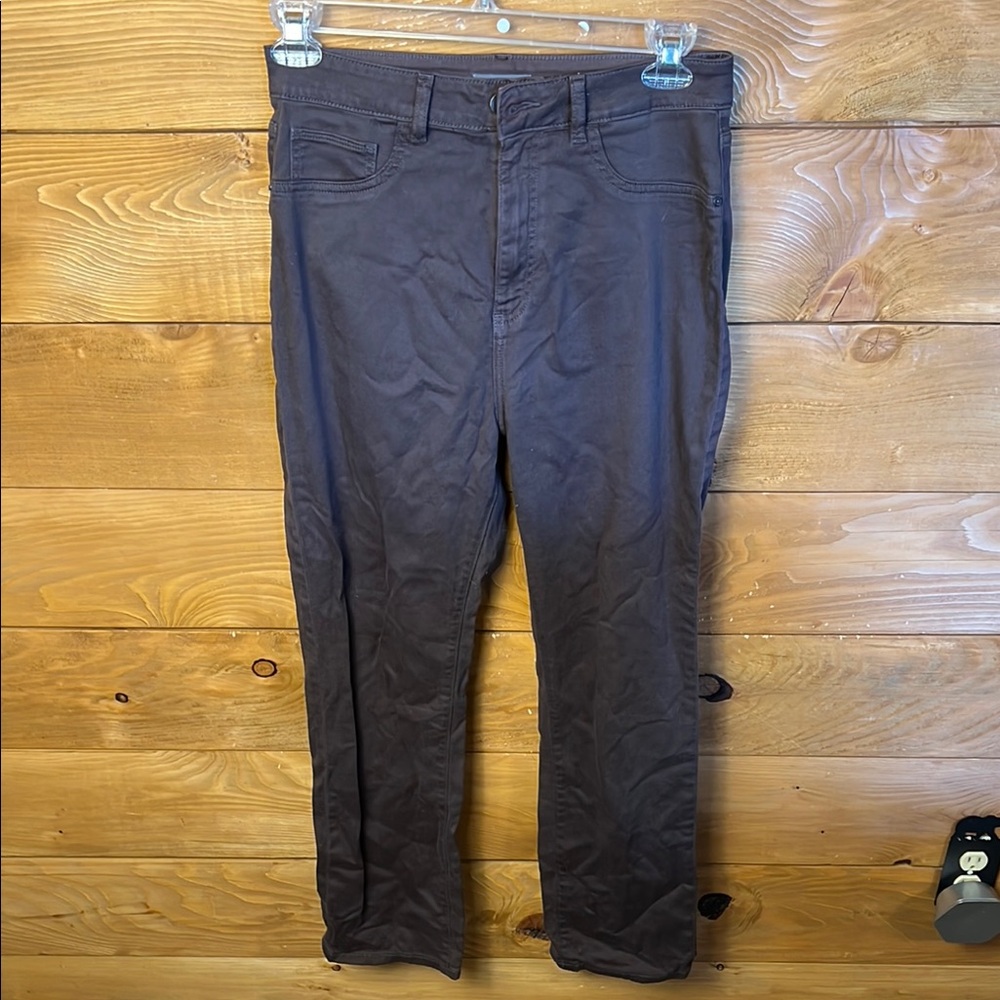 DL1961 Emilie Straight Ultra High Rise Vintage Dark Brown Casual Pants 30